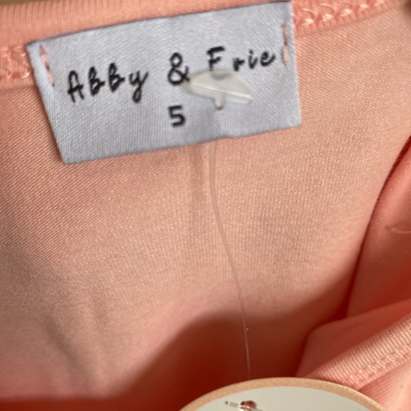 Abby & Evie Pink Dress with Floral Minnie Ears Appliqué Puff Sleeves NWT Size 5 - Picture 3 of 7